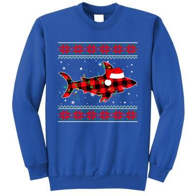 Ugly Christmas Sweater Shark Lover Xmas Lights Santa Gift Sweatshirt