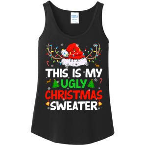 Ugly Christmas Sweater Xmas Santa Reindeer Ladies Essential Tank