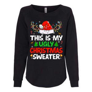 Ugly Christmas Sweater Xmas Santa Reindeer Womens California Wash Sweatshirt