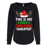 Ugly Christmas Sweater Xmas Santa Reindeer Womens California Wash Sweatshirt