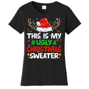 Ugly Christmas Sweater Xmas Santa Reindeer Women's T-Shirt