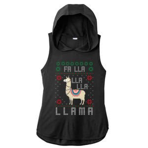 Ugly Christmas Sweater Llama Funny Holiday Funny Gift Ladies PosiCharge Tri-Blend Wicking Draft Hoodie Tank