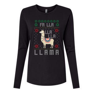 Ugly Christmas Sweater Llama Funny Holiday Funny Gift Womens Cotton Relaxed Long Sleeve T-Shirt