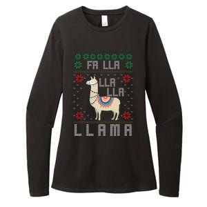 Ugly Christmas Sweater Llama Funny Holiday Funny Gift Womens CVC Long Sleeve Shirt