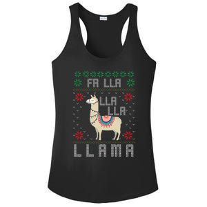 Ugly Christmas Sweater Llama Funny Holiday Funny Gift Ladies PosiCharge Competitor Racerback Tank