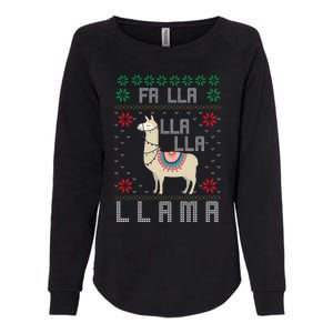 Ugly Christmas Sweater Llama Funny Holiday Funny Gift Womens California Wash Sweatshirt