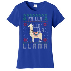 Ugly Christmas Sweater Llama Funny Holiday Funny Gift Women's T-Shirt