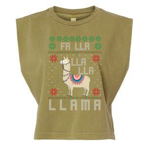 Ugly Christmas Sweater Llama Funny Holiday Funny Gift Garment-Dyed Women's Muscle Tee