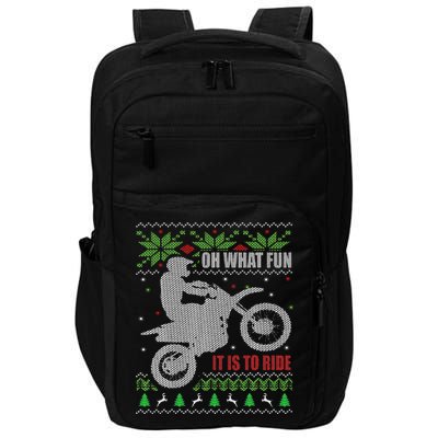 Ugly Christmas Sweater Dirt Bike Motorcycle Motocross Biker Impact Tech Backpack