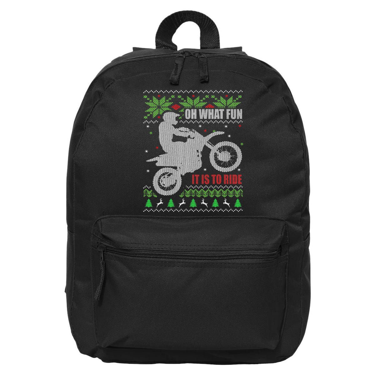 Ugly Christmas Sweater Dirt Bike Motorcycle Motocross Biker 16 in Basic Backpack