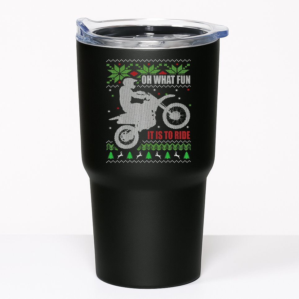 Ugly Christmas Sweater Dirt Bike Motorcycle Motocross Biker Tumbler
