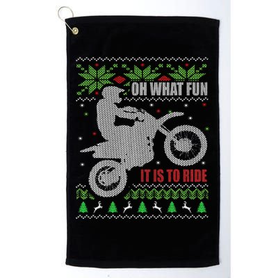 Ugly Christmas Sweater Dirt Bike Motorcycle Motocross Biker Golf Towel