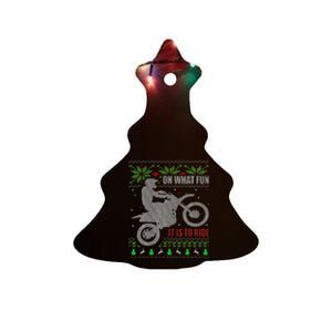 Ugly Christmas Sweater Dirt Bike Motorcycle Motocross Biker Ceramic Tree Ornament