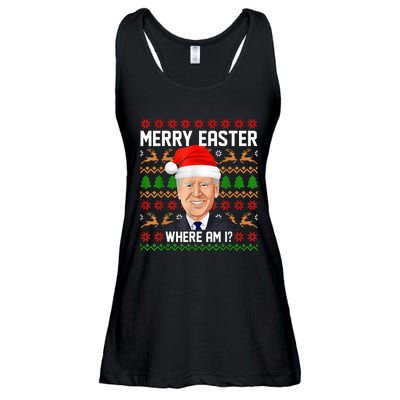 Ugly Christmas Sweater Happy Easter Joe Biden Funny Xmas Ladies Essential Flowy Tank