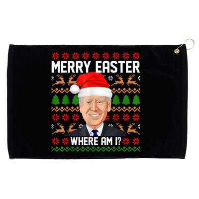 Ugly Christmas Sweater Happy Easter Joe Biden Funny Xmas Grommeted Golf Towel