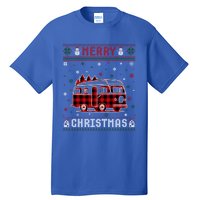 Ugly Christmas Sweater Camper Buffalo Plaid Red Xmas Gift Tall T-Shirt