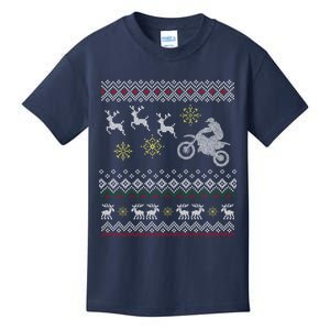 Ugly Christmas Sweater For Biker Kids T-Shirt