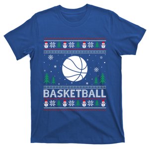 Ugly Christmas Sweater Design Funny Basketball Ugly Xmas Cute Gift T-Shirt