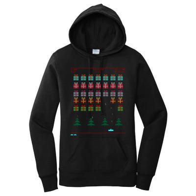 Ugly Christmas Style Retro Video Game Women's Pullover Hoodie