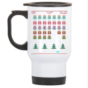 Ugly Christmas Style Retro Video Game Stainless Steel Travel Mug