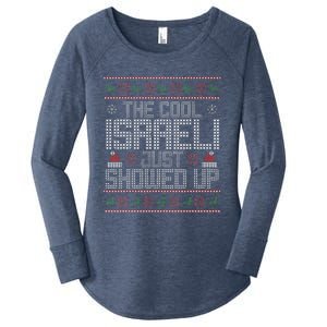 Ugly Christmas Sweater Israeli Cool Funny Xmas Women's Perfect Tri Tunic Long Sleeve Shirt