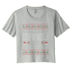 Ugly Christmas Sweater Israeli Cool Funny Xmas Women's Crop Top Tee