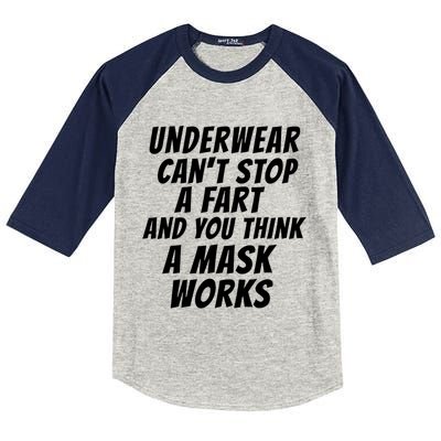 Underwear Cant Stop A Fart And You Think A Mask Works Kids Colorblock Raglan Jersey