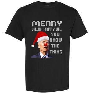 Ugly Christmas Sweater Funny Anti Biden Christmas Sweater Garment-Dyed Heavyweight T-Shirt