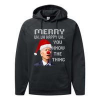 Ugly Christmas Sweater Funny Anti Biden Christmas Sweater Performance Fleece Hoodie