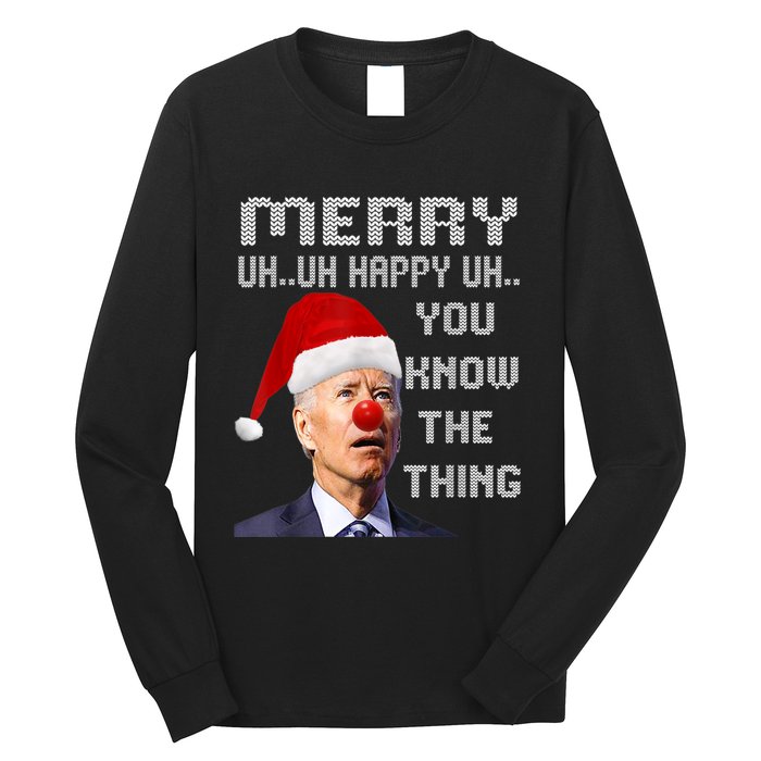 Ugly Christmas Sweater Funny Anti Biden Christmas Sweater Long Sleeve Shirt