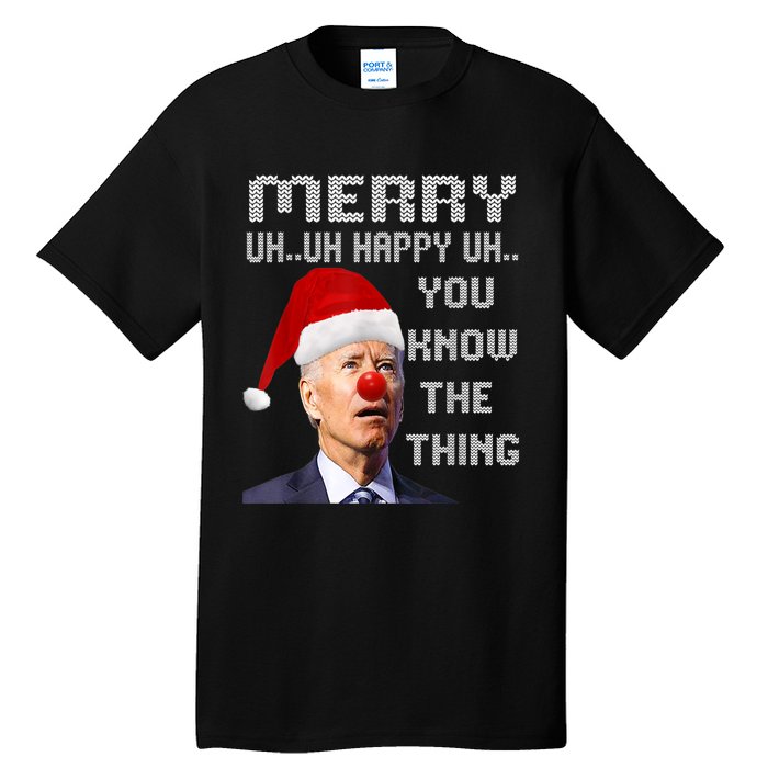 Ugly Christmas Sweater Funny Anti Biden Christmas Sweater Tall T-Shirt