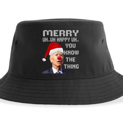 Ugly Christmas Sweater Funny Anti Biden Christmas Sweater Sustainable Bucket Hat