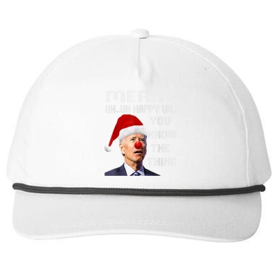 Ugly Christmas Sweater Funny Anti Biden Christmas Sweater Snapback Five-Panel Rope Hat