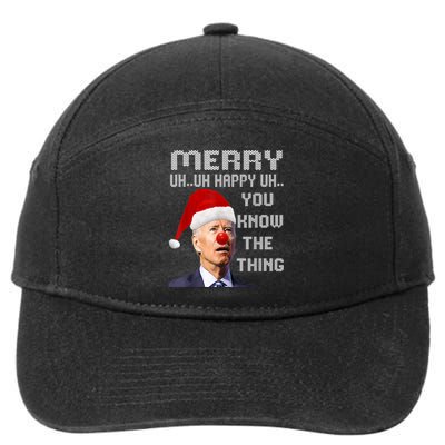 Ugly Christmas Sweater Funny Anti Biden Christmas Sweater 7-Panel Snapback Hat