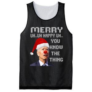 Ugly Christmas Sweater Funny Anti Biden Christmas Sweater Mesh Reversible Basketball Jersey Tank