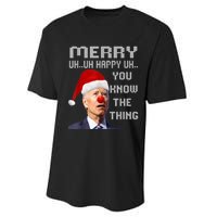 Ugly Christmas Sweater Funny Anti Biden Christmas Sweater Performance Sprint T-Shirt