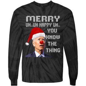 Ugly Christmas Sweater Funny Anti Biden Christmas Sweater Tie-Dye Long Sleeve Shirt