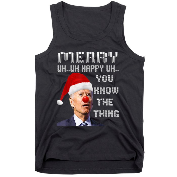 Ugly Christmas Sweater Funny Anti Biden Christmas Sweater Tank Top