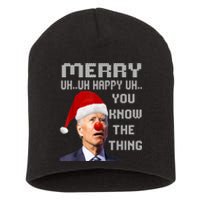 Ugly Christmas Sweater Funny Anti Biden Christmas Sweater Short Acrylic Beanie