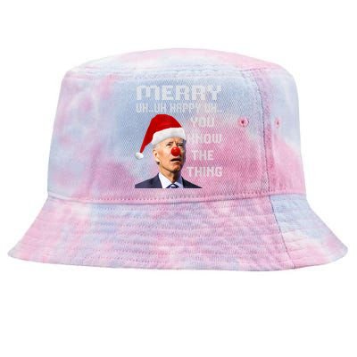 Ugly Christmas Sweater Funny Anti Biden Christmas Sweater Tie-Dyed Bucket Hat