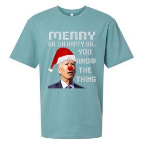 Ugly Christmas Sweater Funny Anti Biden Christmas Sweater Sueded Cloud Jersey T-Shirt