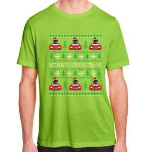 Ugly Christmas Sweater Rottweiler Xmas With Santa Hat Adult ChromaSoft Performance T-Shirt