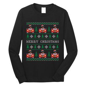 Ugly Christmas Sweater Rottweiler Xmas With Santa Hat Long Sleeve Shirt