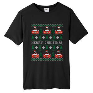 Ugly Christmas Sweater Rottweiler Xmas With Santa Hat Tall Fusion ChromaSoft Performance T-Shirt