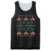 Ugly Christmas Sweater Rottweiler Xmas With Santa Hat Mesh Reversible Basketball Jersey Tank