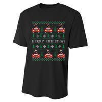 Ugly Christmas Sweater Rottweiler Xmas With Santa Hat Performance Sprint T-Shirt