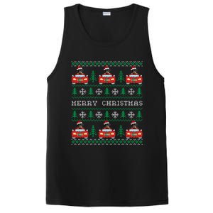 Ugly Christmas Sweater Rottweiler Xmas With Santa Hat PosiCharge Competitor Tank