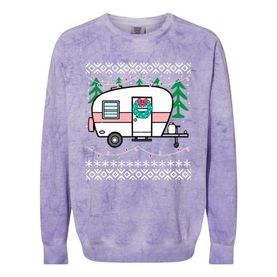 Ugly Christmas Sweater Style Vintage Camper Cool Gift Colorblast Crewneck Sweatshirt