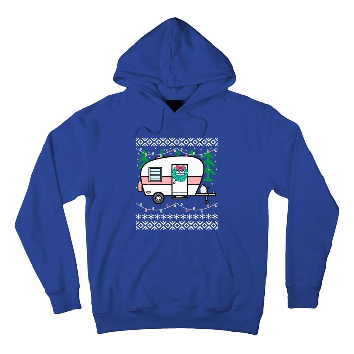 Ugly Christmas Sweater Style Vintage Camper Cool Gift Hoodie