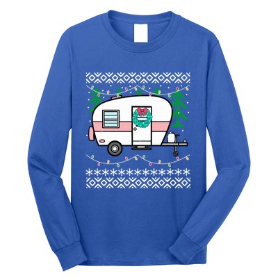 Ugly Christmas Sweater Style Vintage Camper Cool Gift Long Sleeve Shirt